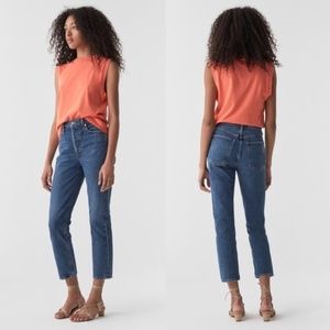 Agolde Riley Hi Rise Straight Crop in Air Blue